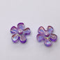 Plating Irregular Flower Acrylic Beads 26mm Transparent Pastel 100pcs 8