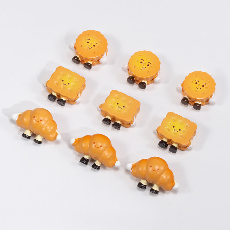 Painted Personified Cookies Acrylic Beads Assorted Designs 10pcs 4