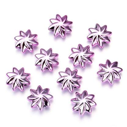 UV Plating Flower Acrylic Beads 20mm Metallic Finish 10pcs 8