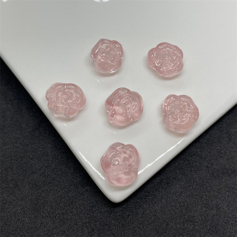 Czech Glass Beads Rose 12mm Soft Purple Pink 100pcs 5