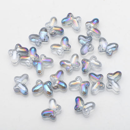Butterfly Plated Transparent Glass Beads 10x14mm 20pcs 9