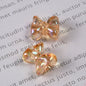 Transparent Plating Bow Acrylic Beads 15.6*14mm Candy Colored 100pcs 8
