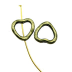 Heart Metal Beads 13mm Irregular Hollow Vintage Antique Finish 100pcs 5