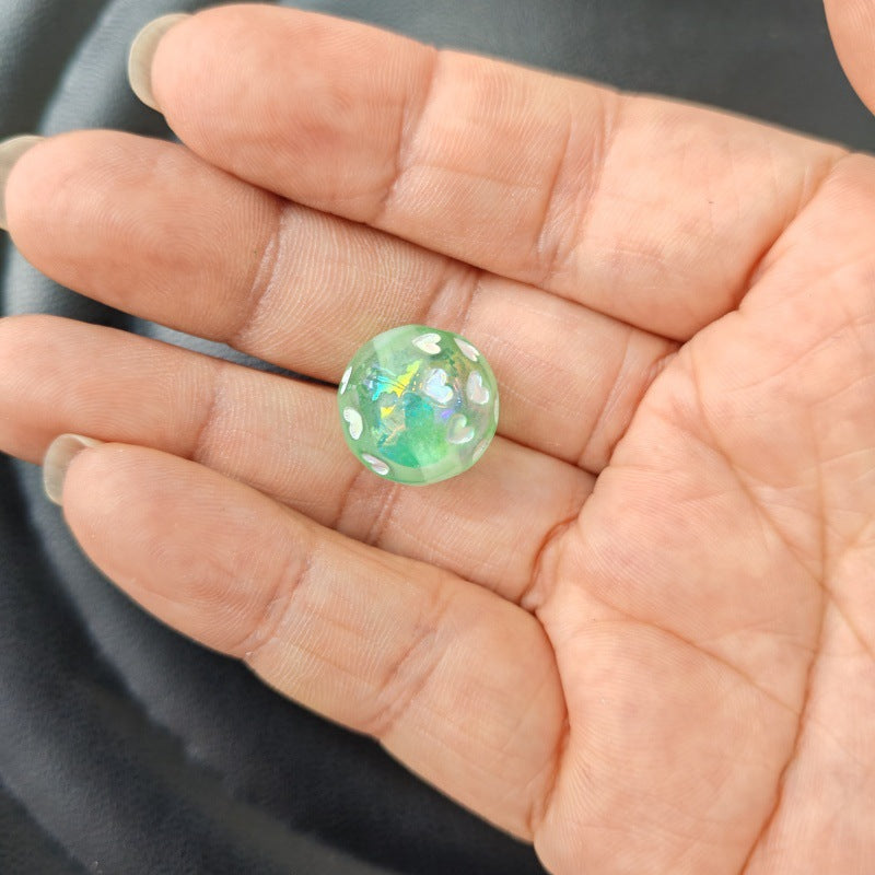 Glow In The Dark Heart Acrylic Beads 16mm Enamel Plating 100pcs 9
