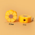 Tiny Daisy Flower Clay Beads 9mm Yellow Polymer 100pcs 2