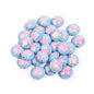 Two-Color Flat Round Bear Printed Acrylic Beads 18mm 10pcs 12