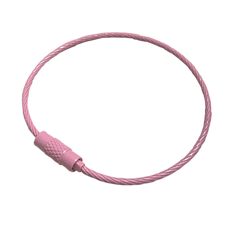 Spray Painted Steel Cable Keyrings Colorful Flexible Durable 20pcs 6