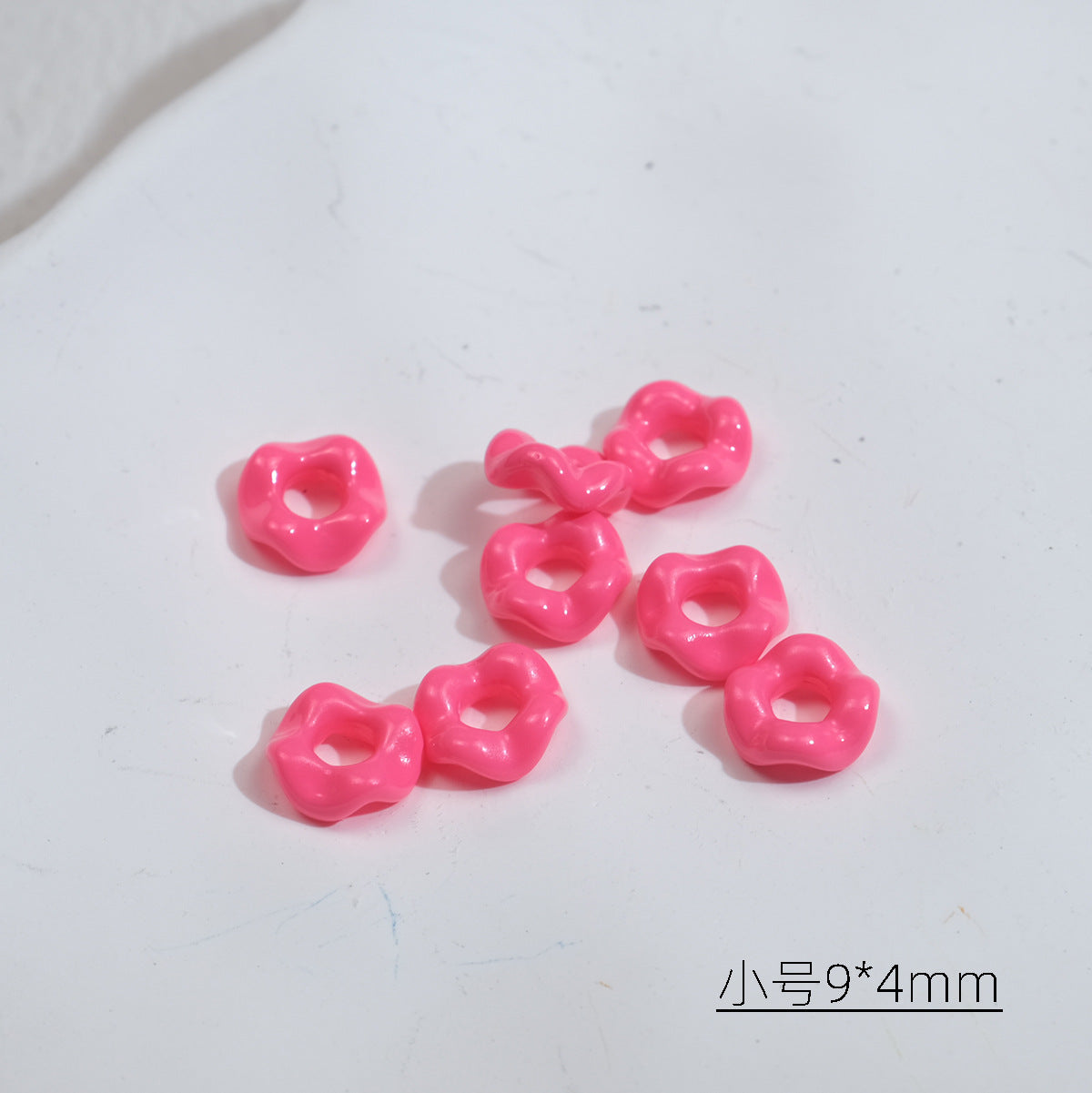 Acrylic Wavy Spacer Beads 9mm Mini Glossy Finish 100pcs 19