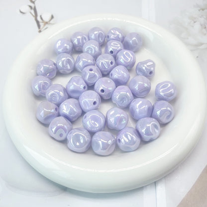 Glow Fig Acrylic Beads 16mm Cream Color Pastel Iridescent 10pcs 8