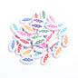 Oval Acrylic Beads 18mm Colorful Double Heart Large Hole 50pcs 7