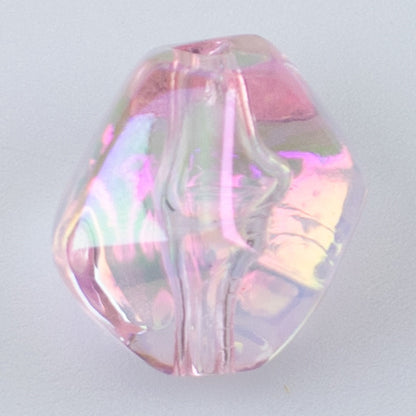 Transparent Rhombus Acrylic Beads 18mm AB Colored Plating 100pcs 7