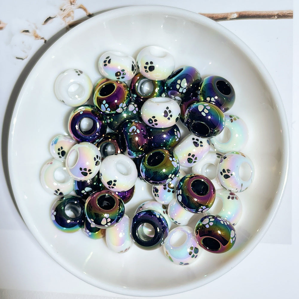 Acrylic Kitten Paw Spacer Beads 14mm Iridescent 50pcs 3