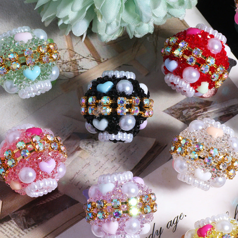 Embellished Bubblegum Beads 20mm Radiant Butterfly Design 5pcs 3