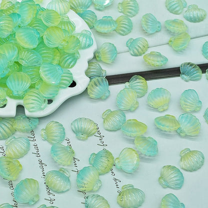 Czech Glass Beads Scallop Shell 16-18mm Frosted Pastel Colors 25pcs 15