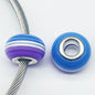 Acrylic Round Spacer Beads 14mm Rainbow Stripe Large Hole 50pcs 10