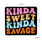 Silicone Focal Beads Kinda Sweet Kinda Savage Colorful Text 20pcs 2