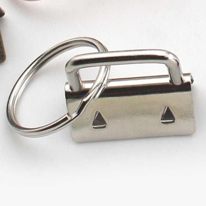 Iron Fob Keychain Clamps 25mm Various Finish Colors 10pcs 6