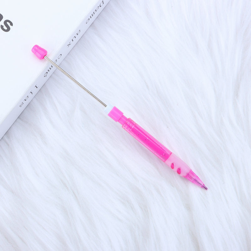 Beadable Mechanical Pencil Translucent Glittered Plastic Barrel 0.5mm 10