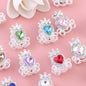 Heart Pumpkin Carriage Rhinestone Beads 28mm Alloy Pave Multi Color 5pcs 3