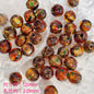 Lampwork Glass Beads Olive Shaped Vintage Gold Foil Filled 1pc 10
