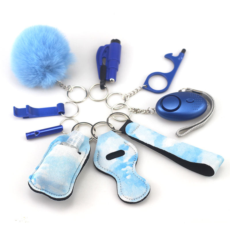 Self Defense Alarm Pompom Keychain Outdoor Safety 10 Pack 18