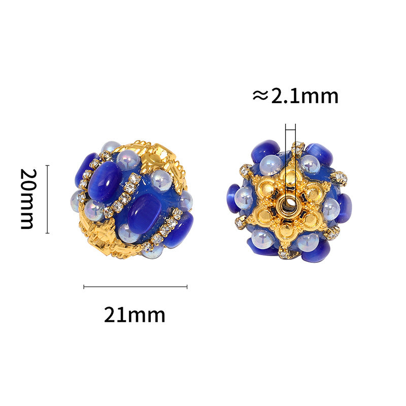 Embellished Bubblegum Beads 21mm Fancy Mermaid Lantern Round 10pcs 4