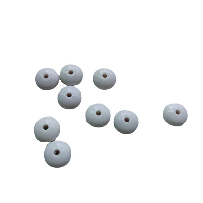 Acrylic Flat Spacer Beads 10mm 12mm Solid White 100pcs 5