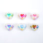 UV Plating Heart Acrylic Beads 17mm Two-Color ECG Pattern 50pcs 5