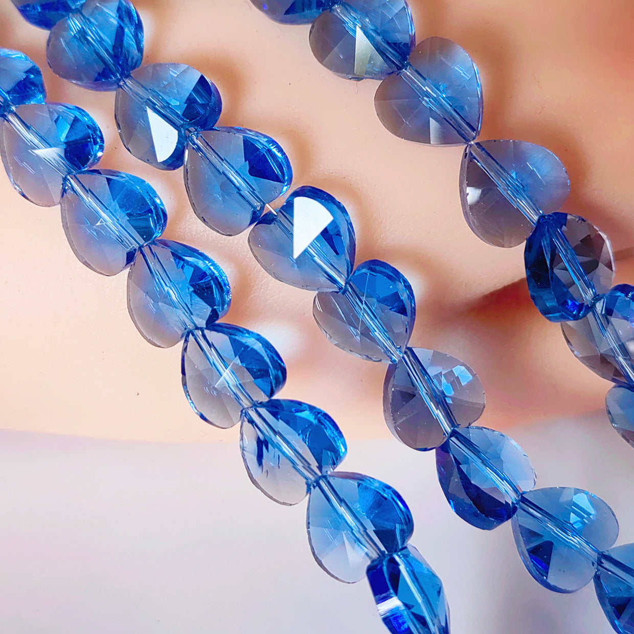 Heart Transparent Glass Beads 12mm Faceted Smooth 10pcs 9