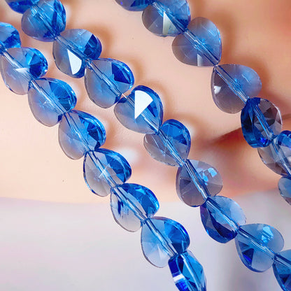 Heart Transparent Glass Beads 12mm Faceted Smooth 10pcs 9
