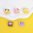 Cartoon Square Resin Beads 20mm Glossy Colorful 10pcs