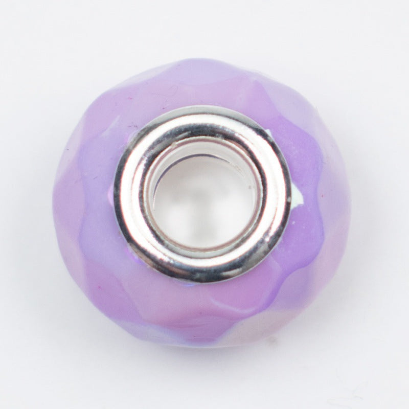 Acrylic Faceted Spacer Beads 15mm UV Plating Large Hole 20pcs 10