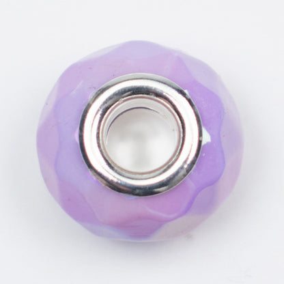 Acrylic Faceted Spacer Beads 15mm UV Plating Large Hole 20pcs 10
