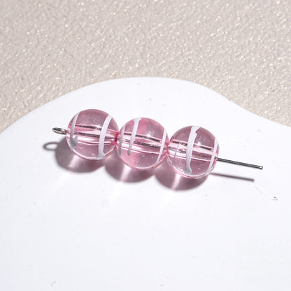 Clear Round Acrylic Beads 10mm Candy Swirl Pattern 100pcs 15