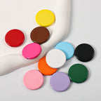 Glossy Painted Disc Acrylic Beads 32mm Colorful Mixed 50pcs