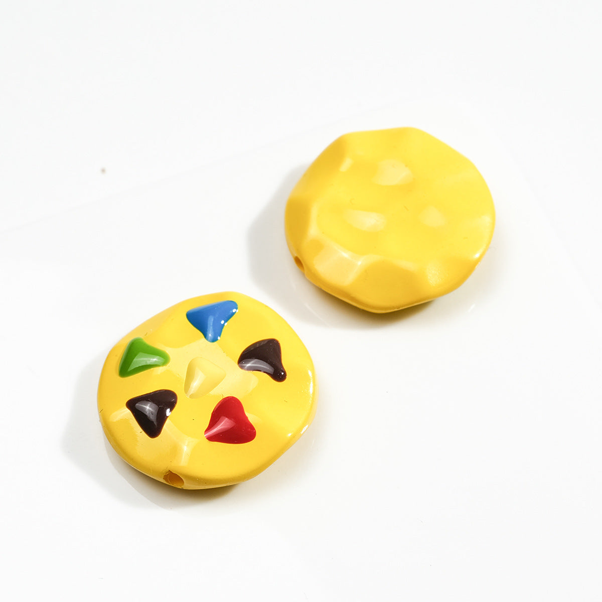 Painted Cookies Acrylic Beads 25mm Colorful Baking Design 50pcs 9