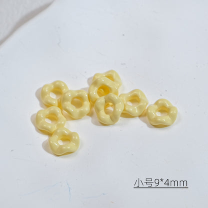Acrylic Wavy Spacer Beads 9mm Mini Glossy Finish 100pcs 16