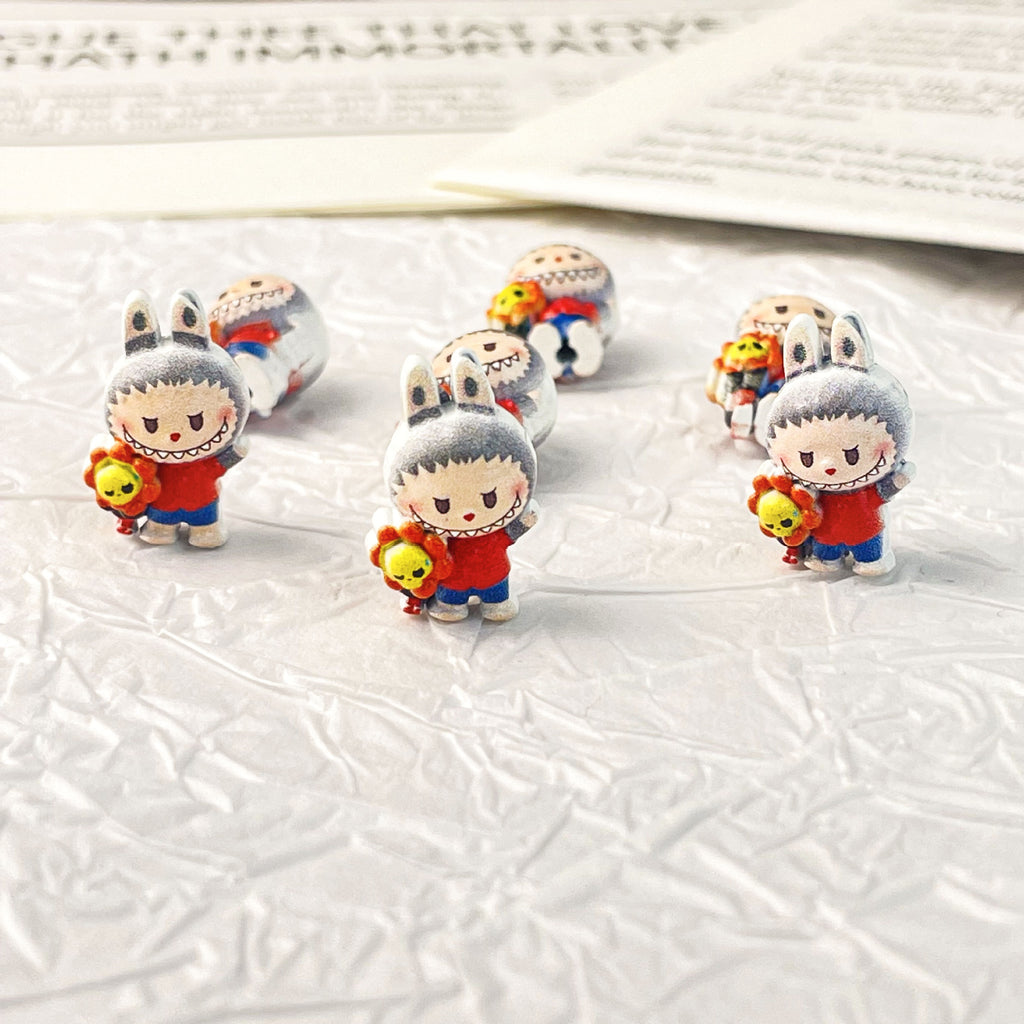 Character Metal Beads 18mm Hand Painted 3D Enamel Alloy 10pcs