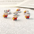 Character Metal Beads 18mm Hand Painted 3D Enamel Alloy 10pcs