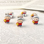 Character Metal Beads 18mm Hand Painted 3D Enamel Alloy 10pcs