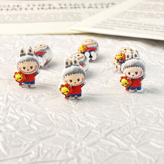 Character Metal Beads 18mm Hand Painted 3D Enamel Alloy 10pcs