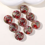 Lampwork Glass Beads Round 20mm Vintage Hand Painted Flower Pattern 10pcs 3