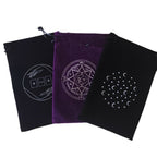 Tarot Card Velvet Drawstring Bags Celestial Esoteric Design 5pcs 18x11.5cm 5
