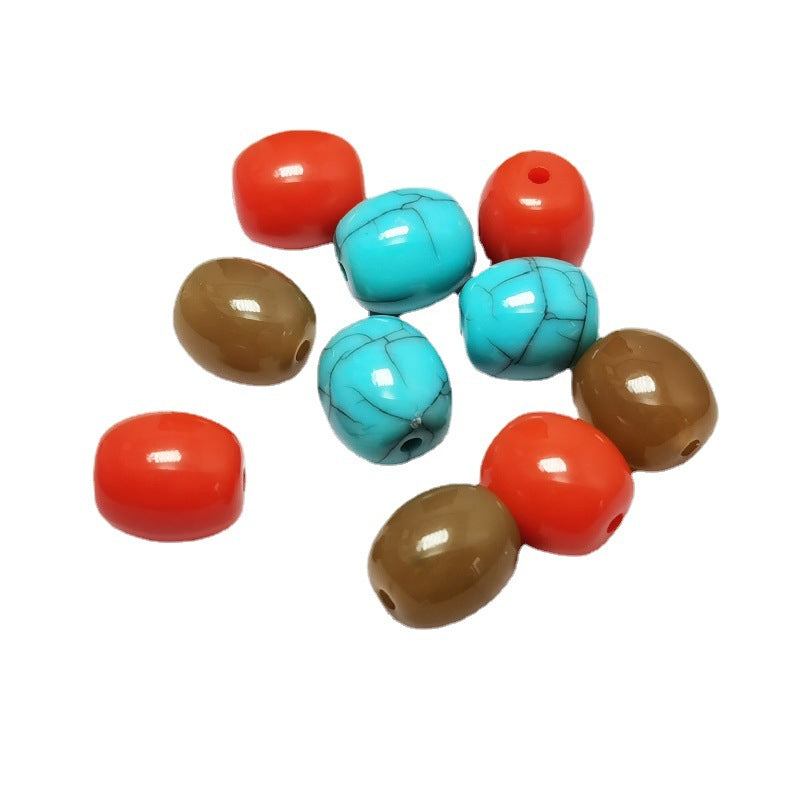 Imitation Turquoise Chunky Bucket Resin Beads 14mm Mixed Colors 40pcs 4