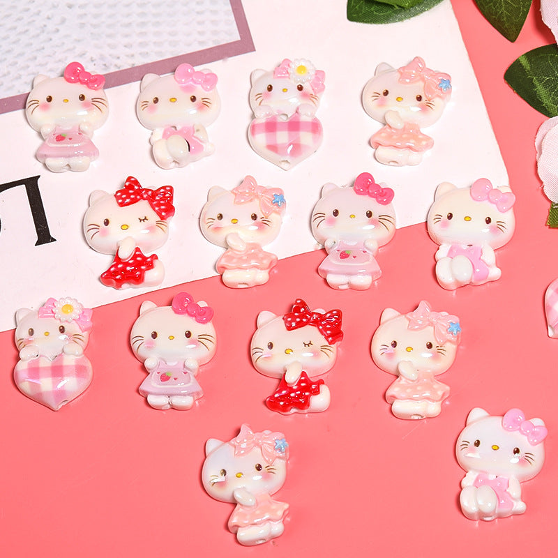 3D Hello Kitty Resin Beads 18-21mm Pastel Colors 25pcs 4
