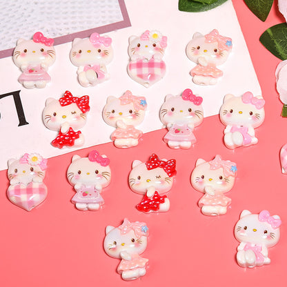 3D Hello Kitty Resin Beads 18-21mm Pastel Colors 25pcs 4
