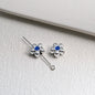 Silver Cherry Blossom Acrylic Beads 12mm Enamel 50pcs 14