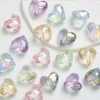 Transparent UV Plating Faceted Pentagram Love Acrylic Beads 19-20mm 50pcs 3