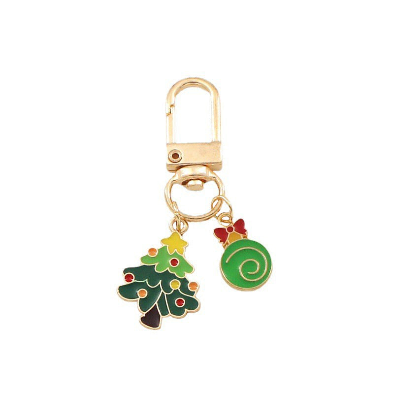 Cartoon Christmas Keychain Metal Alloy Enamel Holiday Icons 5