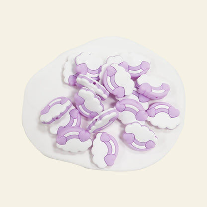 Silicone Focal Beads Cloud Rainbows Hearts Layered Design 20pcs 13